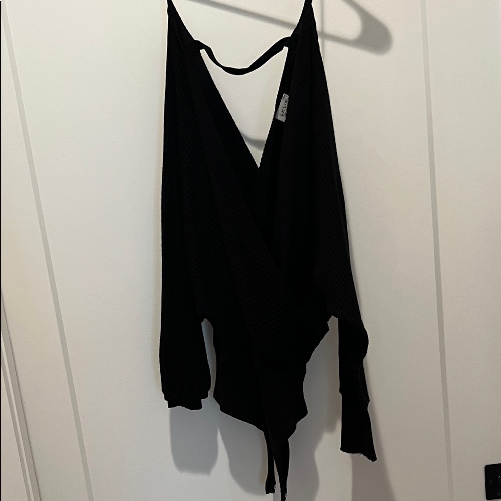 Black Wrap Top bodysuit
